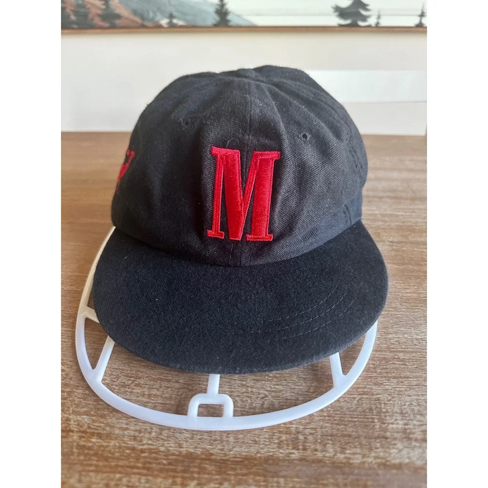 Marlboro Vanguard Black Red Embroidered M Logo Strapback Hat‎ Cap Vintage Style